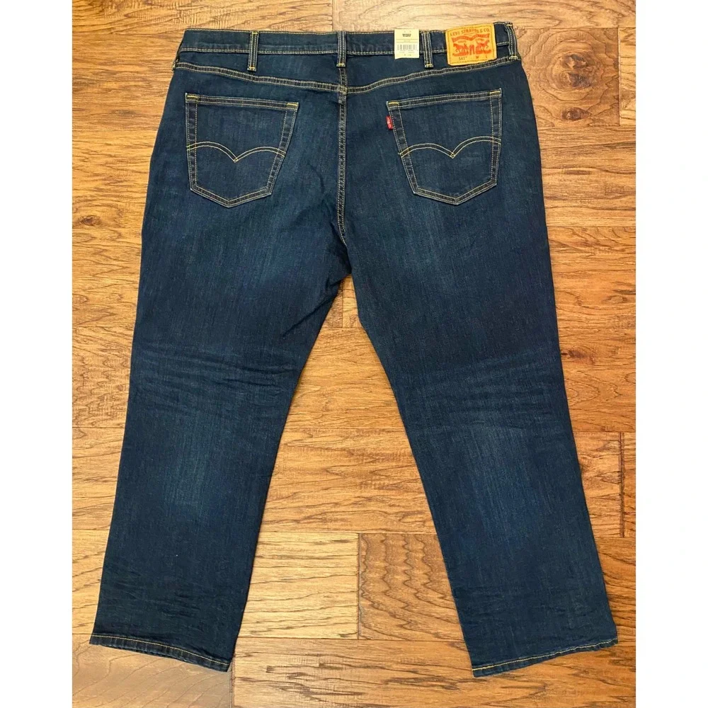 Levis 541 Athletic Taper Mens Stretch Jeans Dark Wash Indigo 44x30 NEW